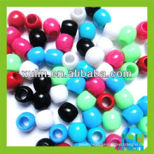 hottest high quality various colors acrylic large hole barrel beads